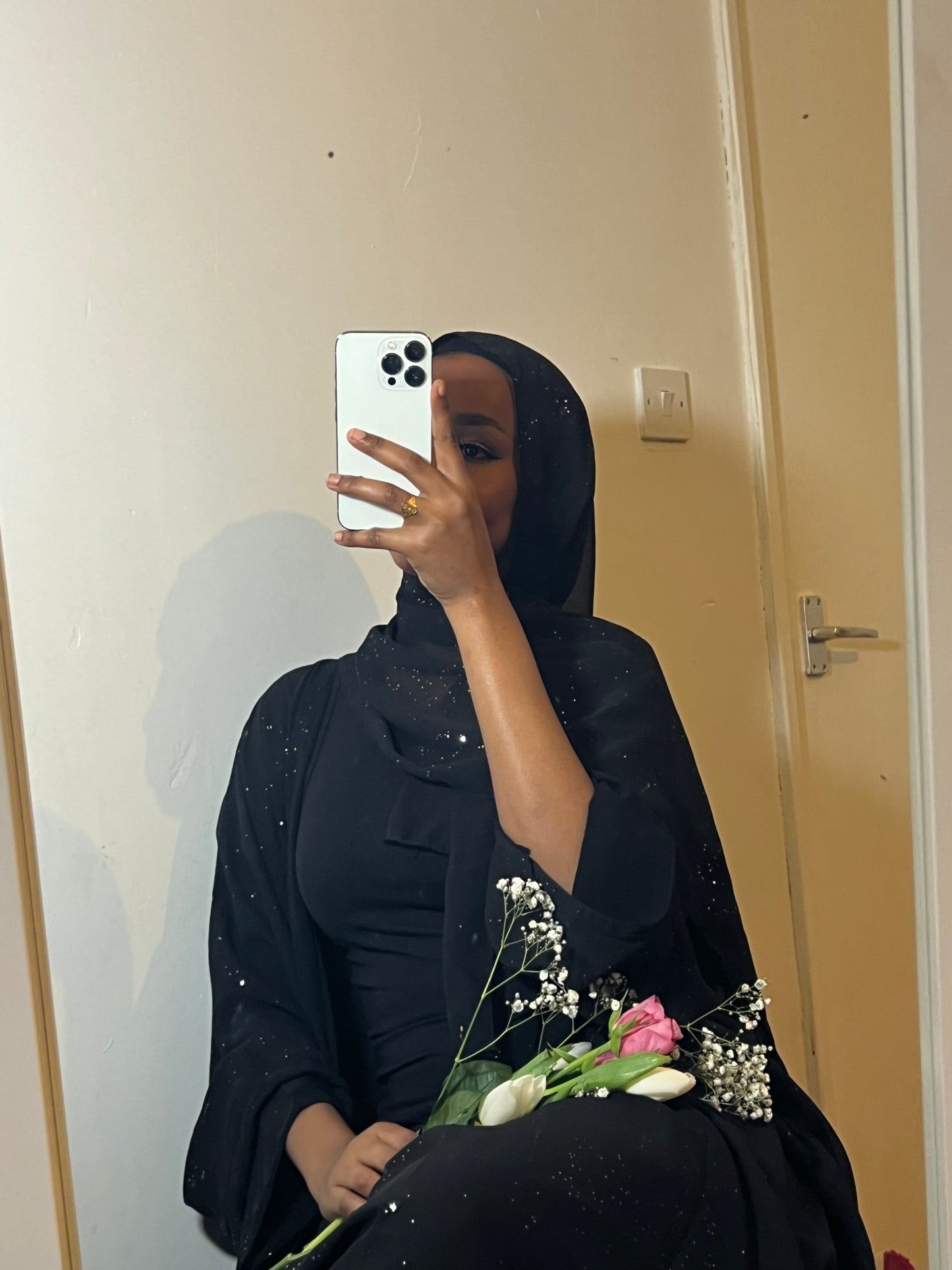 GLITTER ABAYAH BLACK